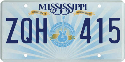 MS license plate ZQH415