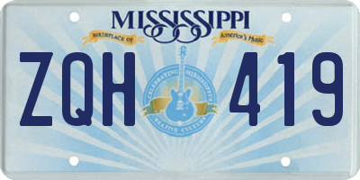 MS license plate ZQH419