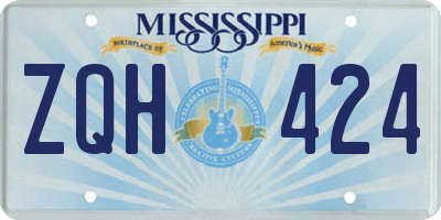 MS license plate ZQH424