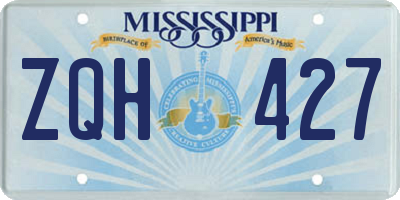 MS license plate ZQH427
