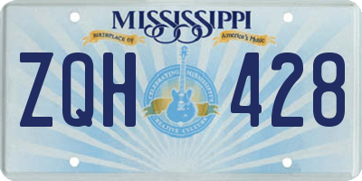 MS license plate ZQH428