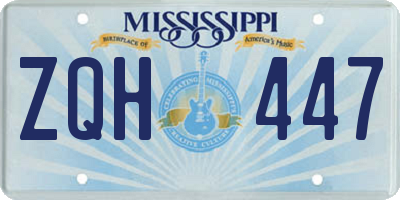 MS license plate ZQH447