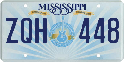 MS license plate ZQH448
