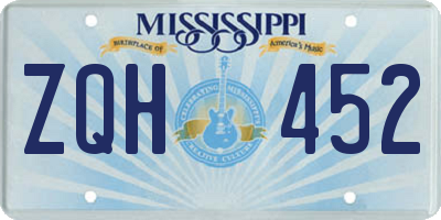 MS license plate ZQH452