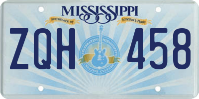 MS license plate ZQH458