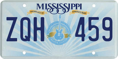 MS license plate ZQH459