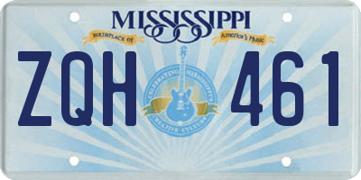 MS license plate ZQH461