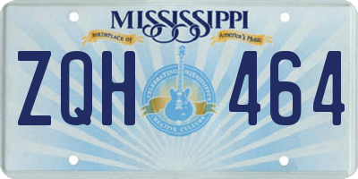MS license plate ZQH464