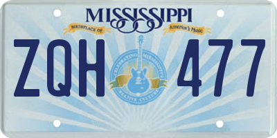 MS license plate ZQH477
