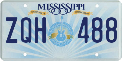 MS license plate ZQH488