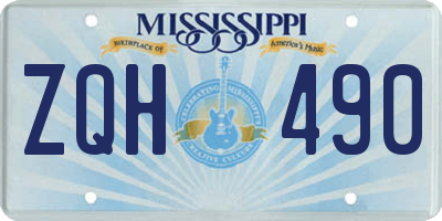 MS license plate ZQH490