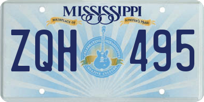 MS license plate ZQH495