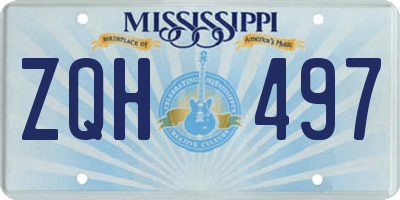 MS license plate ZQH497