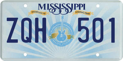 MS license plate ZQH501
