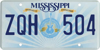 MS license plate ZQH504