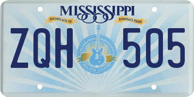 MS license plate ZQH505