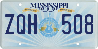 MS license plate ZQH508
