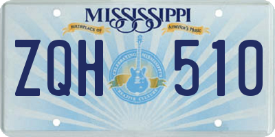MS license plate ZQH510