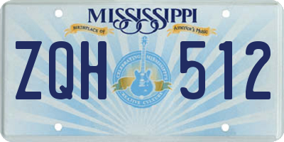 MS license plate ZQH512