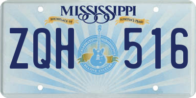 MS license plate ZQH516