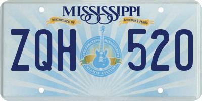 MS license plate ZQH520