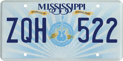 MS license plate ZQH522