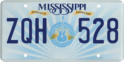 MS license plate ZQH528