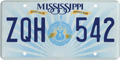 MS license plate ZQH542