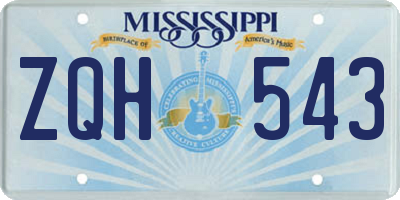 MS license plate ZQH543