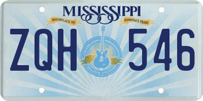 MS license plate ZQH546