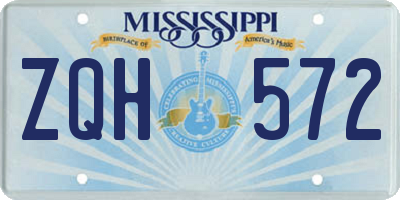 MS license plate ZQH572
