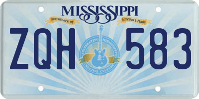 MS license plate ZQH583
