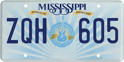 MS license plate ZQH605