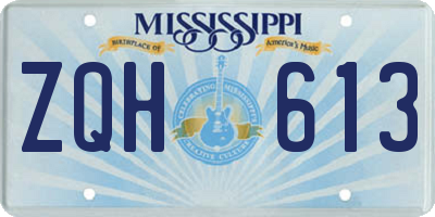 MS license plate ZQH613