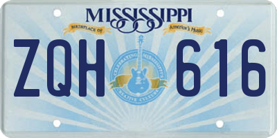 MS license plate ZQH616