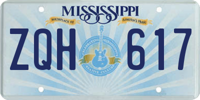MS license plate ZQH617