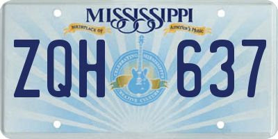 MS license plate ZQH637