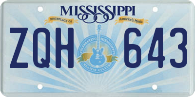 MS license plate ZQH643
