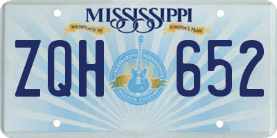 MS license plate ZQH652