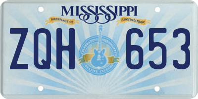 MS license plate ZQH653