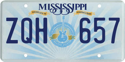 MS license plate ZQH657