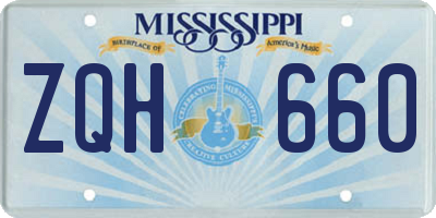 MS license plate ZQH660