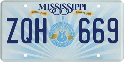 MS license plate ZQH669