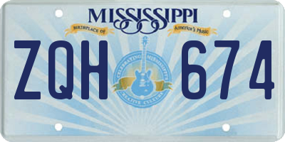 MS license plate ZQH674