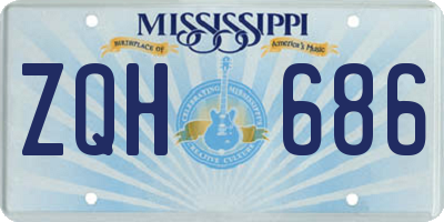 MS license plate ZQH686