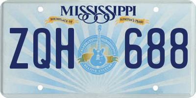 MS license plate ZQH688