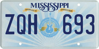 MS license plate ZQH693