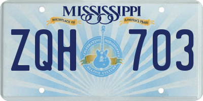 MS license plate ZQH703