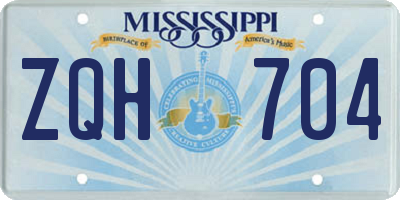 MS license plate ZQH704