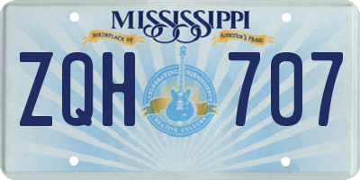 MS license plate ZQH707